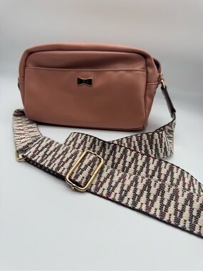 Olivia & Kate Bow Accent Crossbody Bag in Dusty Rose